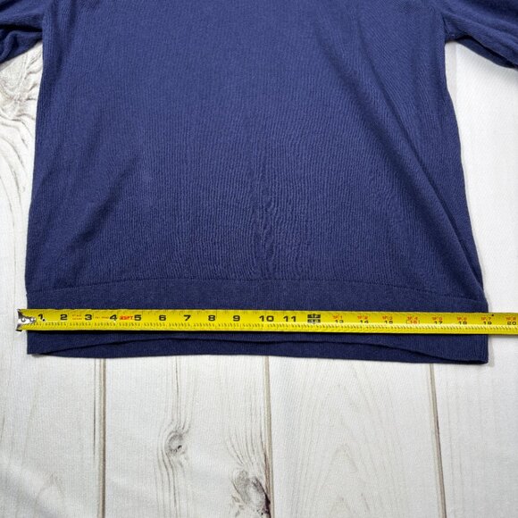 Puff Balloon Sleeve Halogen Navy Blue Short Sleeve Sweater Nordstrom XL Mock - Picture 12 of 13